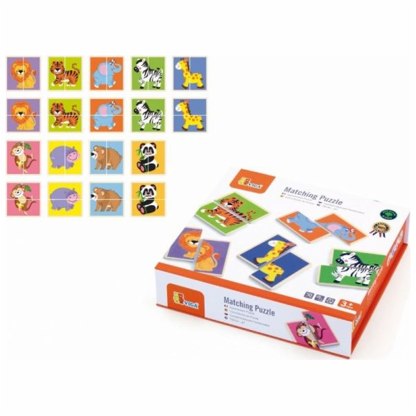 Dřevěná puzzle Viga Zvířátka 36ks