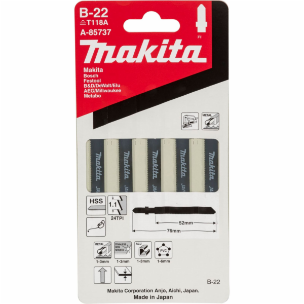 Upínací pily Makita, T118A, 5 ks.