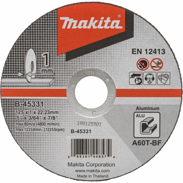 Řezací kotouč Makita B-45331, 125 x 1 x 22,23 mm