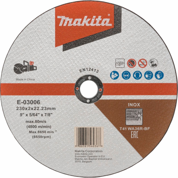 Makita E-03006  cutting disk 230x1,9mm INOX