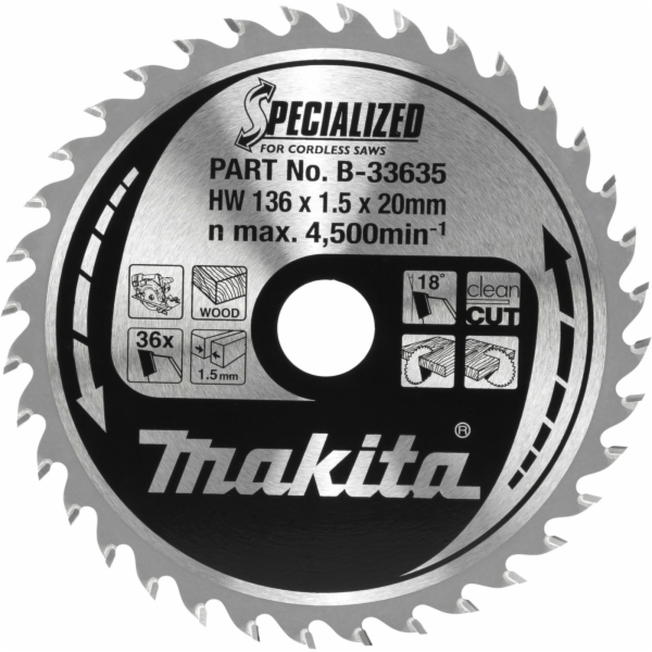 Makita B-33635 SPECIALIZED Sägeb.136x20x36Z