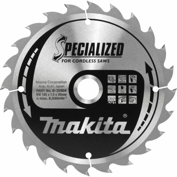 Makita B-32904  SPECIALIZED Saw Blade 165x20x24Z