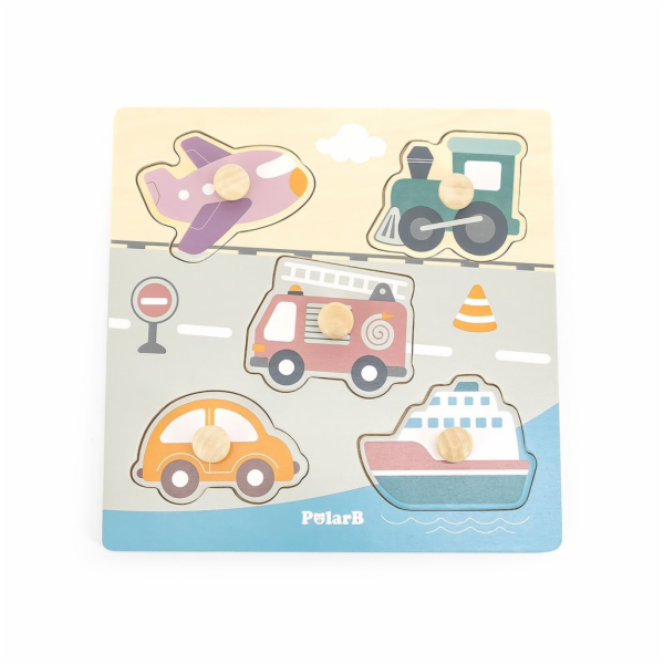 Dřevěné vkládací puzzle dopravní prostředky Viga