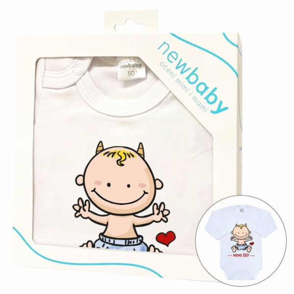 Body s potiskem New Baby MIMI ŠÉF - darčekové balenie Vel.50