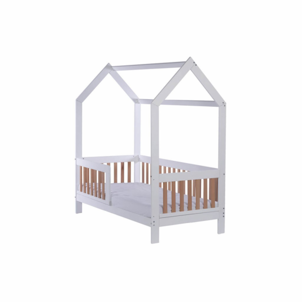 Dětská buková postel se zábranou Drewex Casa Bambini 160x...
