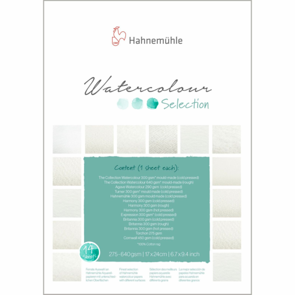 Hahnemühle Aquarell Selection Pad 17 x 24 cm 14 Sheets