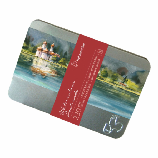 Hahnemühle Aquarellpostkarten Metallbox rau 10x15 cm 230g...
