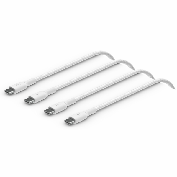 1x2 Belkin geflocht. PVC Kab. 1m USB-C/USB-C weiß CAB004b...