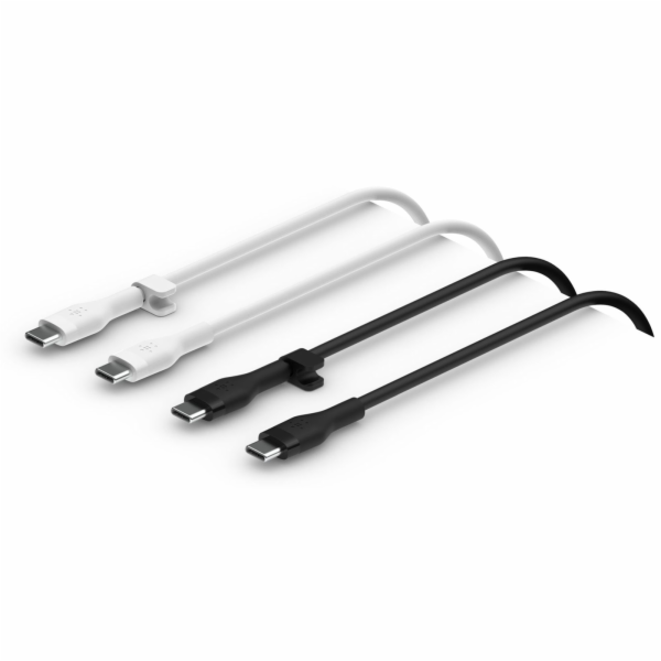 1x2 Belkin Flex Silicone Cabl 1m USB-C/USB-C b+w  CAB009b...