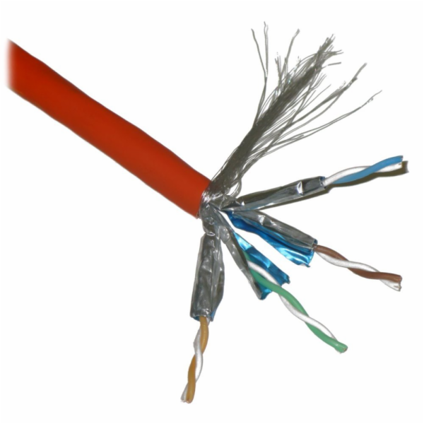 FTP kabel PlanetElite, Cat6A, drát, 4pár LS0H, Dca, oranž...