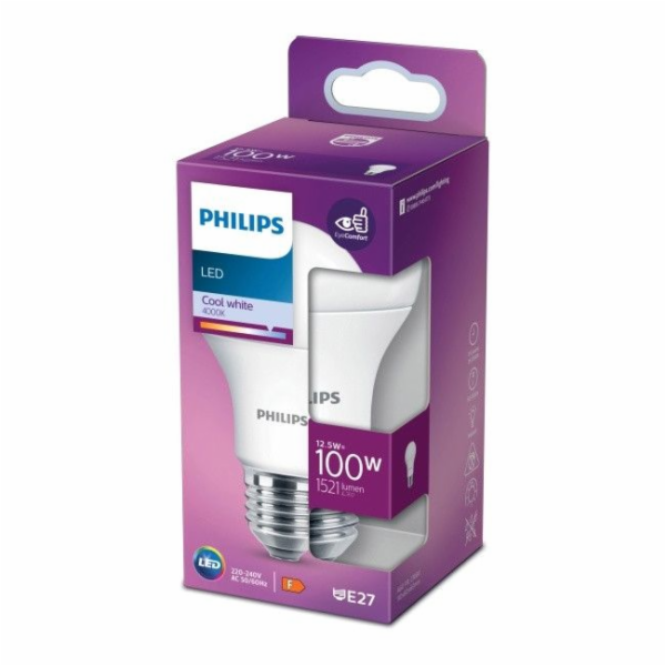LED žárovka PHILIPS, A60, E27, 12,5 W, 1521 lm, 4000 K