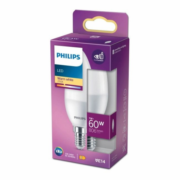 LED žárovka B38 7W E14 2700K 806LM PL/MAT