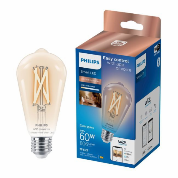 Led žárovka WIFI ST64 E27 7W 806LM TW FL
