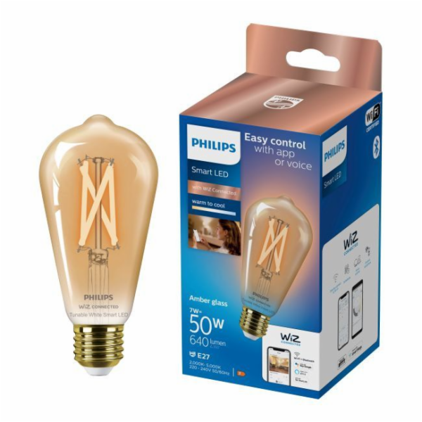 LEMP LED WIFI ST64 E27 7W 640LM TW AMB