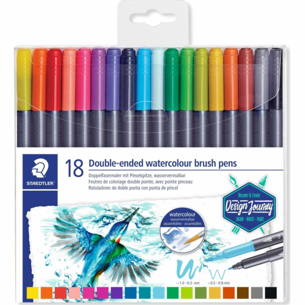 STAEDTLER pero s vláknitým hrotem dvouhrotové vodou ředit...