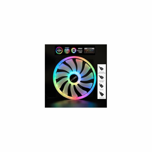 1stCOOL Ventilátor AURA EVO, 200mm, ARGB
