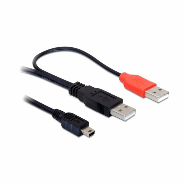 DeLOCK USB 2.0 Y-kabel, 2x USB-A zástrčka > Mini-USB zást...