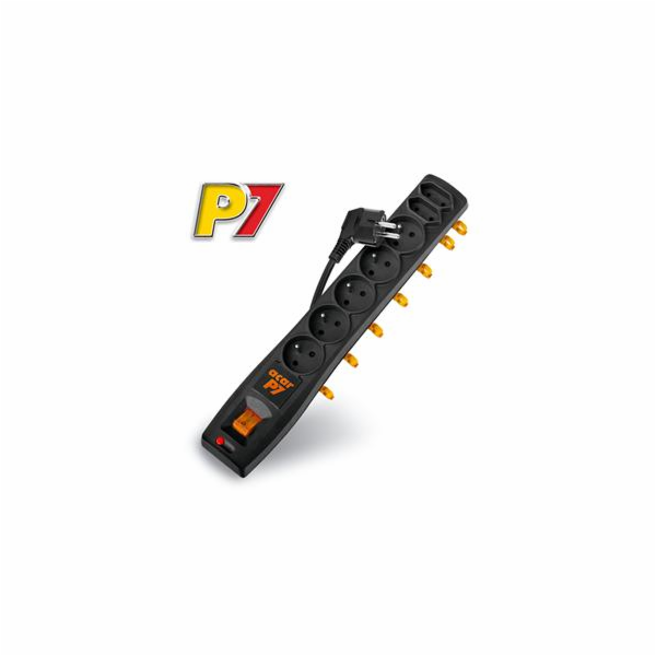 Rozvodný panel ACAR P7/3m 5+2x220V černý+přep.ochr
