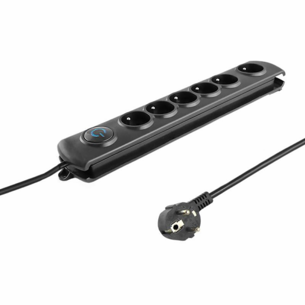 Qoltec Swift proti přepětí 6 zásuvek 1,8 m černá (50111)