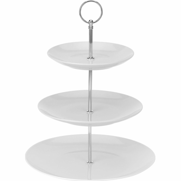 etažér 3patrový bílý d26,21,17cm