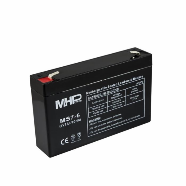Baterie MHPower MS7-6 VRLA AGM 6 V / 7 Ah 