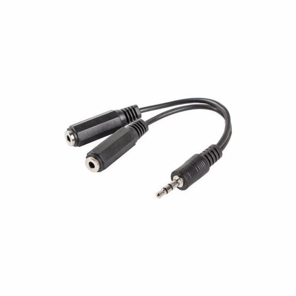 LANBERG AD-0024-BK adapter Jack Stereo(M)->Jack(F)x2 10cm