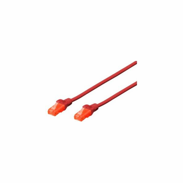 Digitus Ecoline Patch Cable, UTP, CAT 6e, AWG 26/7, červe...