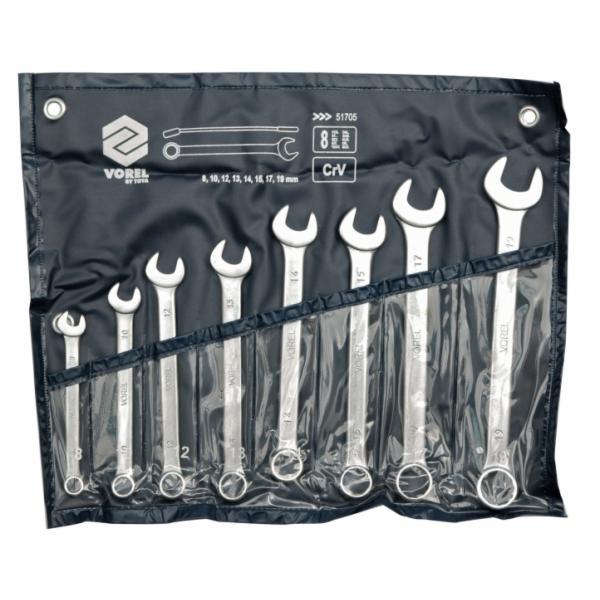 Sada klíčů očkoplochých 8 ks 8 - 19 mm CrV TOYA