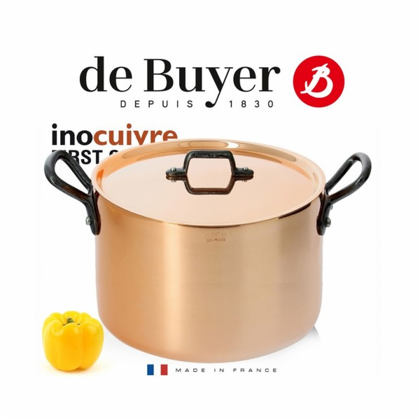 Hrnec de Buyer, 6467.24, vysoký, měděný, 90% měď, 10% oce...