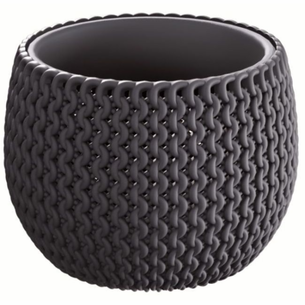 Květináč SPLOFY s vkladem 0,75 l/14,4 cm antracit