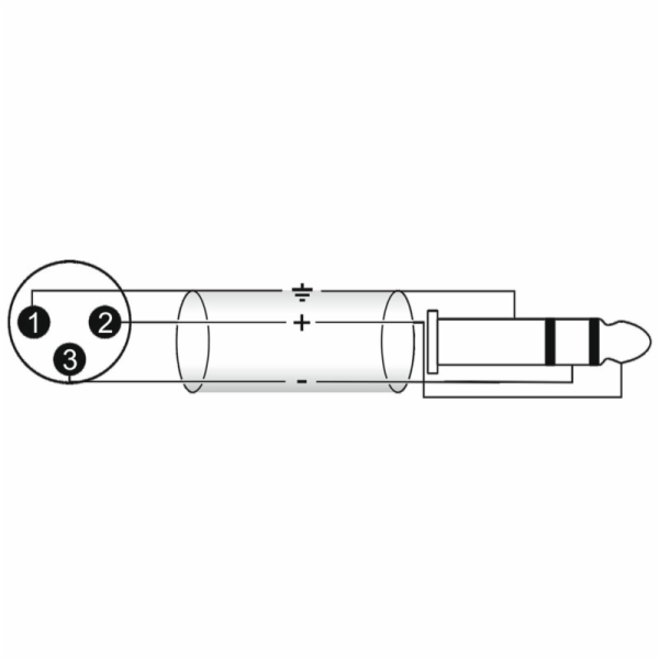 Kabel XK-09 XLR samec - Jack 6,3 stereo, 0,9 m