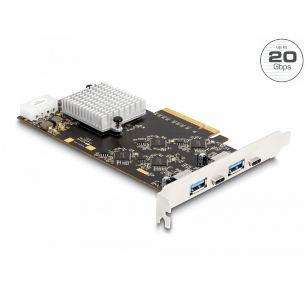 Delock PCI Express x8 karta se 2 x USB 20 Gbps USB Type-C...