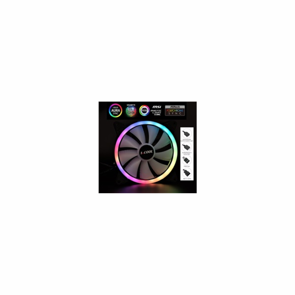 1stCOOL Ventilátor AURA EVO, 140mm, ARGB