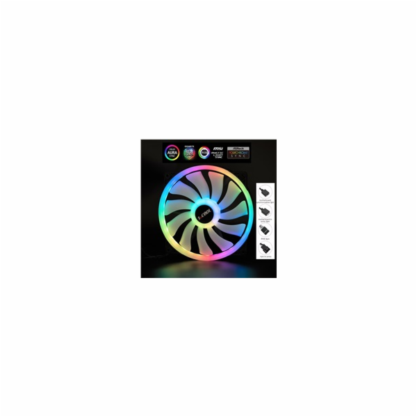 1stCOOL Ventilátor AURA EVO, 200mm, ARGB