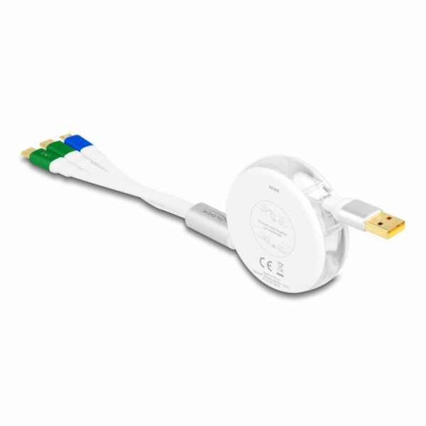 Delock Zatažitelný nabíjecí USB kabel 3 v 1 z Typu-A na M...