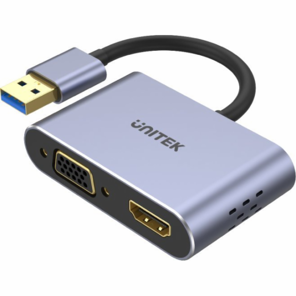UNITEK ADAPTER USB-A - HDMI & VGA FULL HD M/F