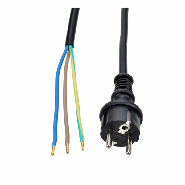 Solight flexo kabel, 10m, 3 x 1.5mm2, gumová H07RN-F3, černá