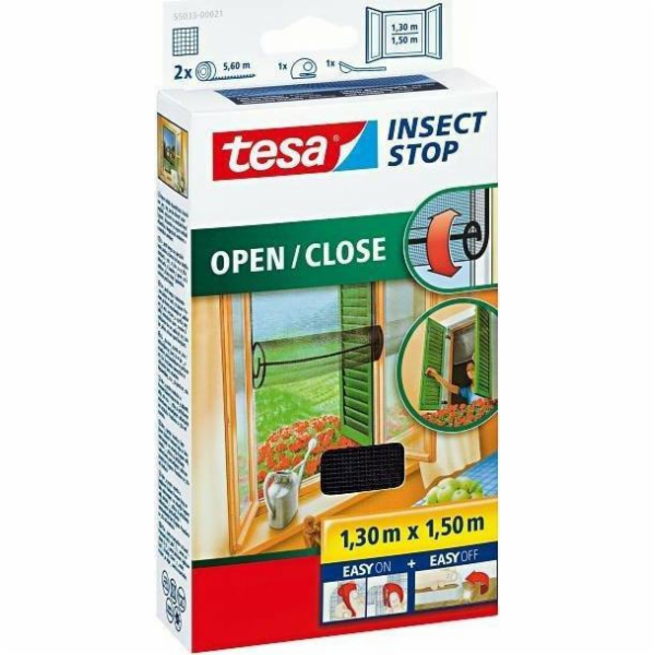 Moskytiéra na kolečkách tesa 1,3 x 1,5 cm černá
