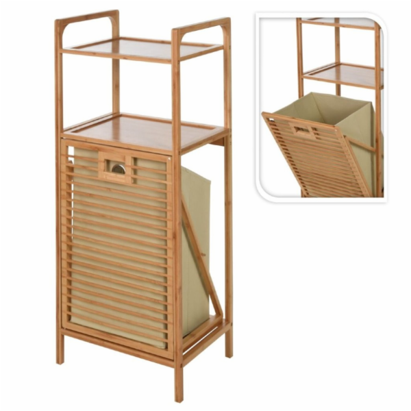HOMESTYLING Police do koupelny s výklopným košem na prádl...
