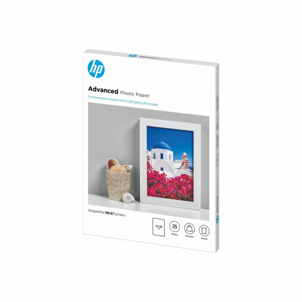 HP Advanced lesklý fotopapír 13x18 cm, 25 listu, 250 g Q8...