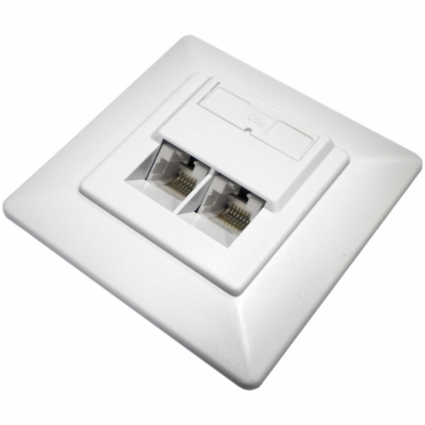 DATACOM Datová zásuvka UTP CAT5E 2xRJ45 pod omítku 45st. ...