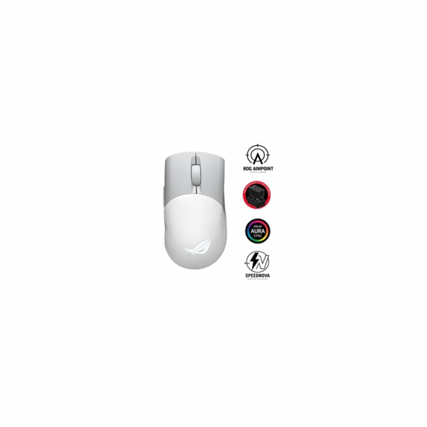 ASUS myš ROG KERIS WIRELESS AIMPOINT WHITE (P709), RGB, B...