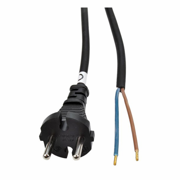 Solight flexo kabel, 10m, 2 x 1.5mm2, gumová H05RR-F2, černá