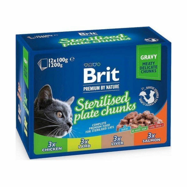 BRIT Premium Cat Sterilised Plate - mokré krmivo pro kočk...