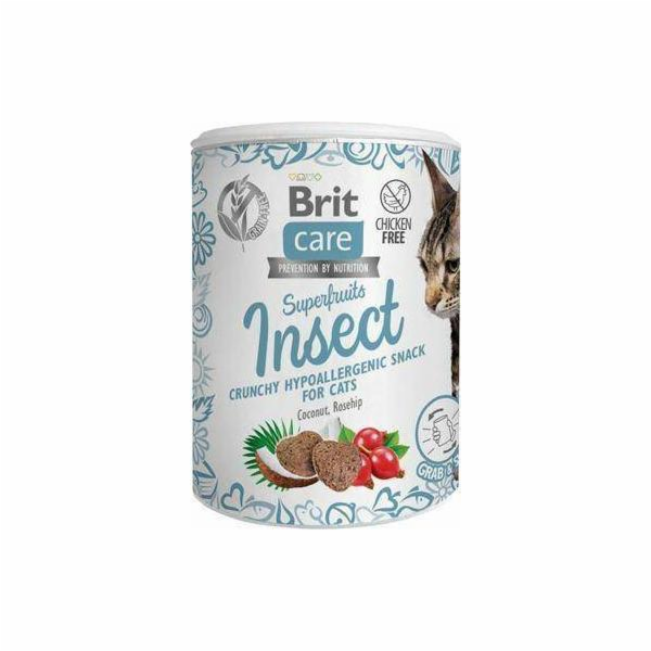 Brit Care Cat Snack Superfruits Insect 100g pamlsky pro k...