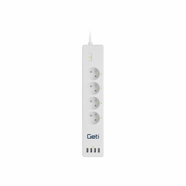 Prodlužovací přívod Smart GETI GSS04, 4 zásuvky, 4x USB, ...