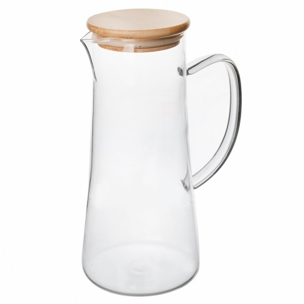 Džbán skleněný s bambusovým víčkem 1,5 l
