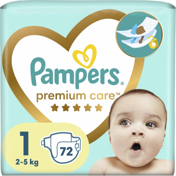 Pampers Premium Care Diapers 2-5kg size 1-NEWBORN  72pcs