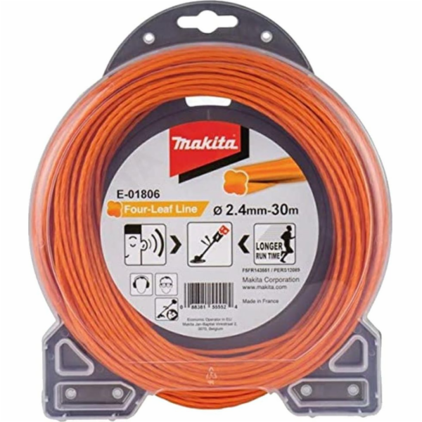 Makita E-01806 struna nylonová 2,4mm, oranžová, 30m, spec...