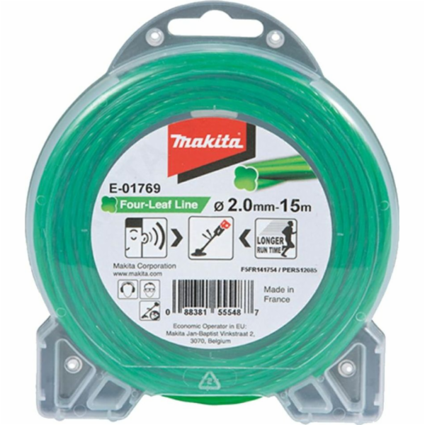 Makita struna nylonová 2,0mm, zelená, 15m, speciální pro ...